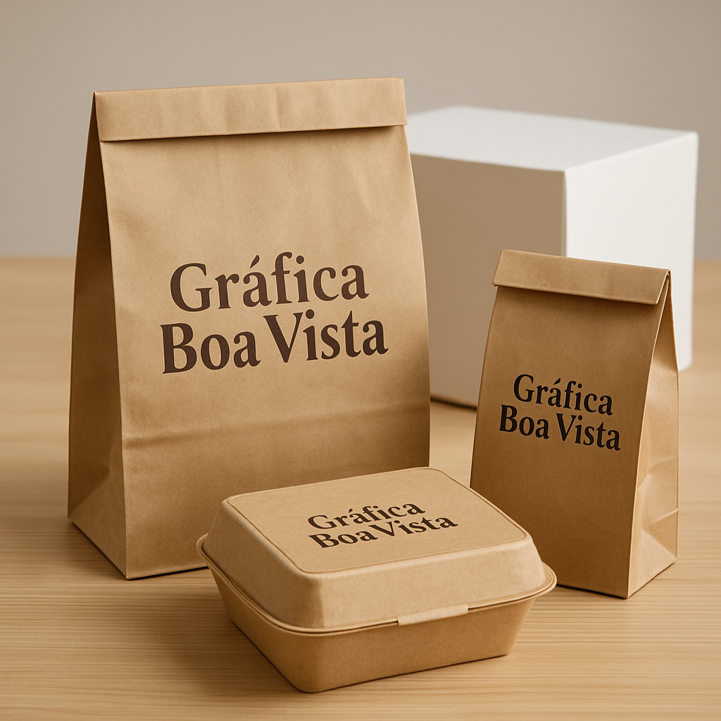 Embalagens para delivery personalizadas em gráfica de Curitiba com amostras e materiais