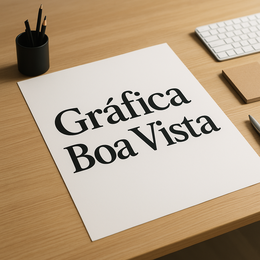 Cartazes A3 impressos em uma gráfica de Curitiba, com aparência profissional e ambiente de produção gráfica