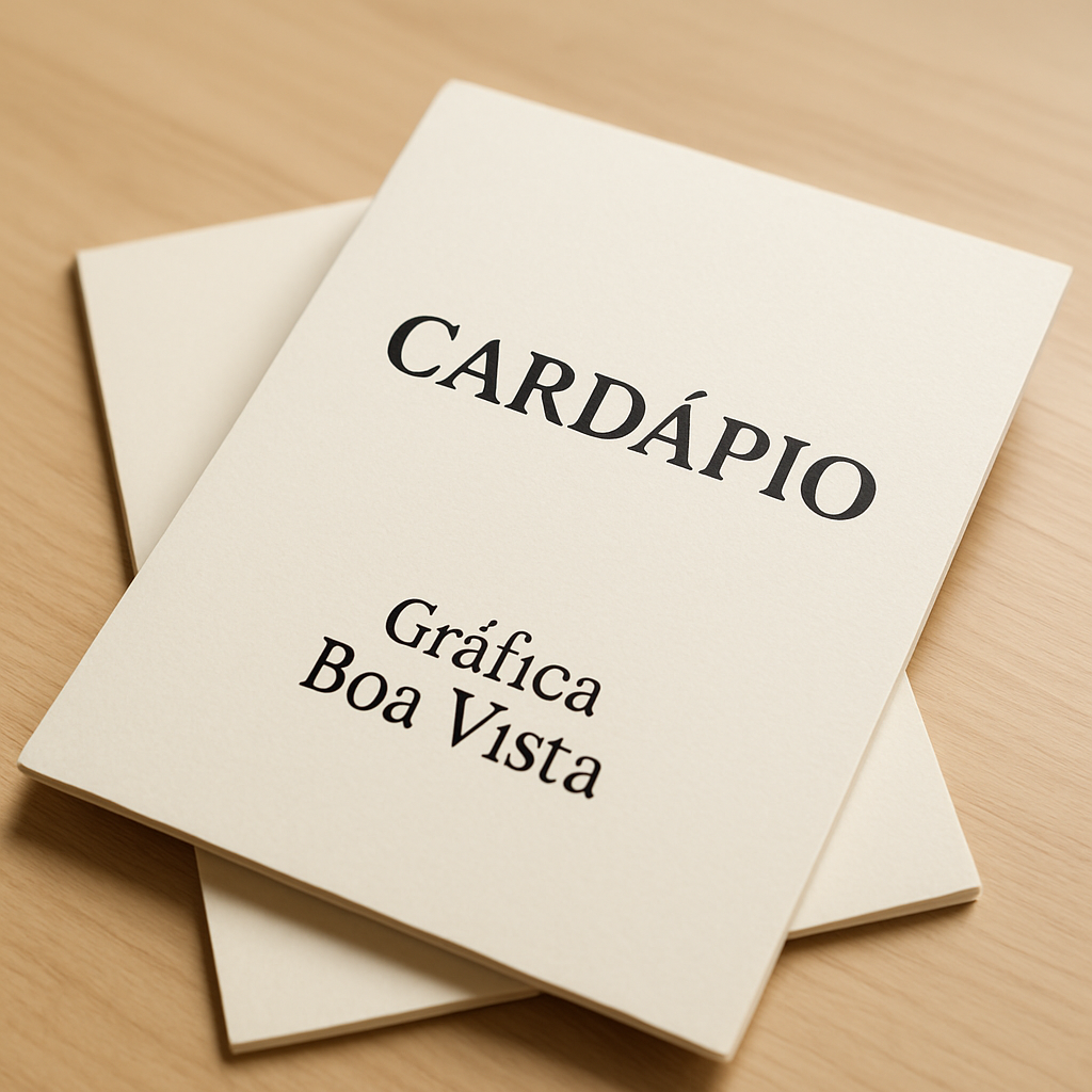 Cardápio sendo produzido em gráfica profissional em Curitiba