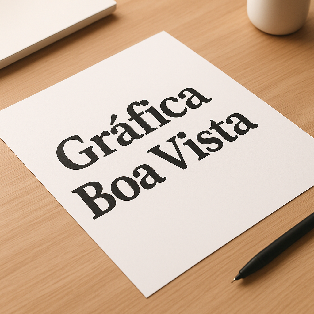 Cartaz A3 sendo preparado em gráfica de Curitiba, com ambiente profissional e foco na produção