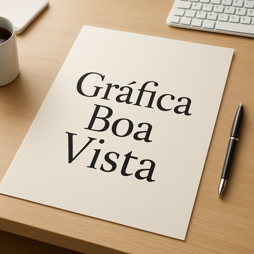 Cartaz A3 sendo preparado em gráfica de Curitiba, com ambiente profissional e foco na produção
