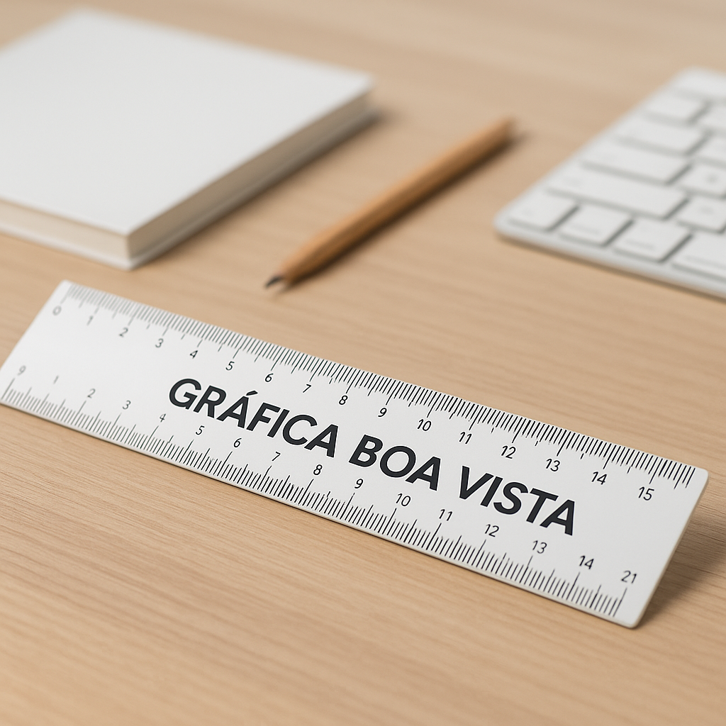 Réguas personalizadas em produção em uma gráfica em Curitiba