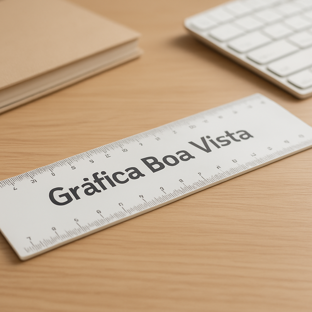 Réguas personalizadas em produção em uma gráfica em Curitiba