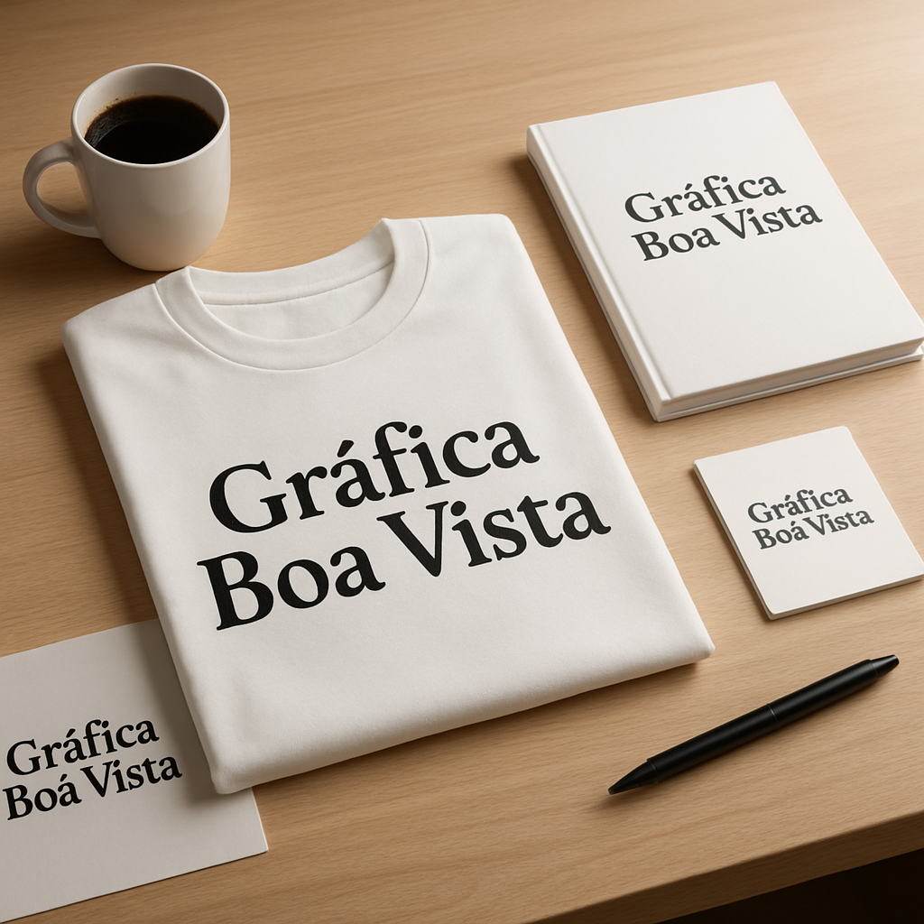 Ambiente de produção de DTF UV em gráfica de Curitiba, com impressões e acabamento profissional