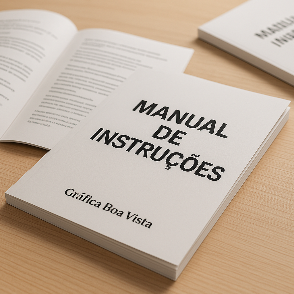 Manual de Instruções em produção na Gráfica Boa Vista, em Curitiba/PR