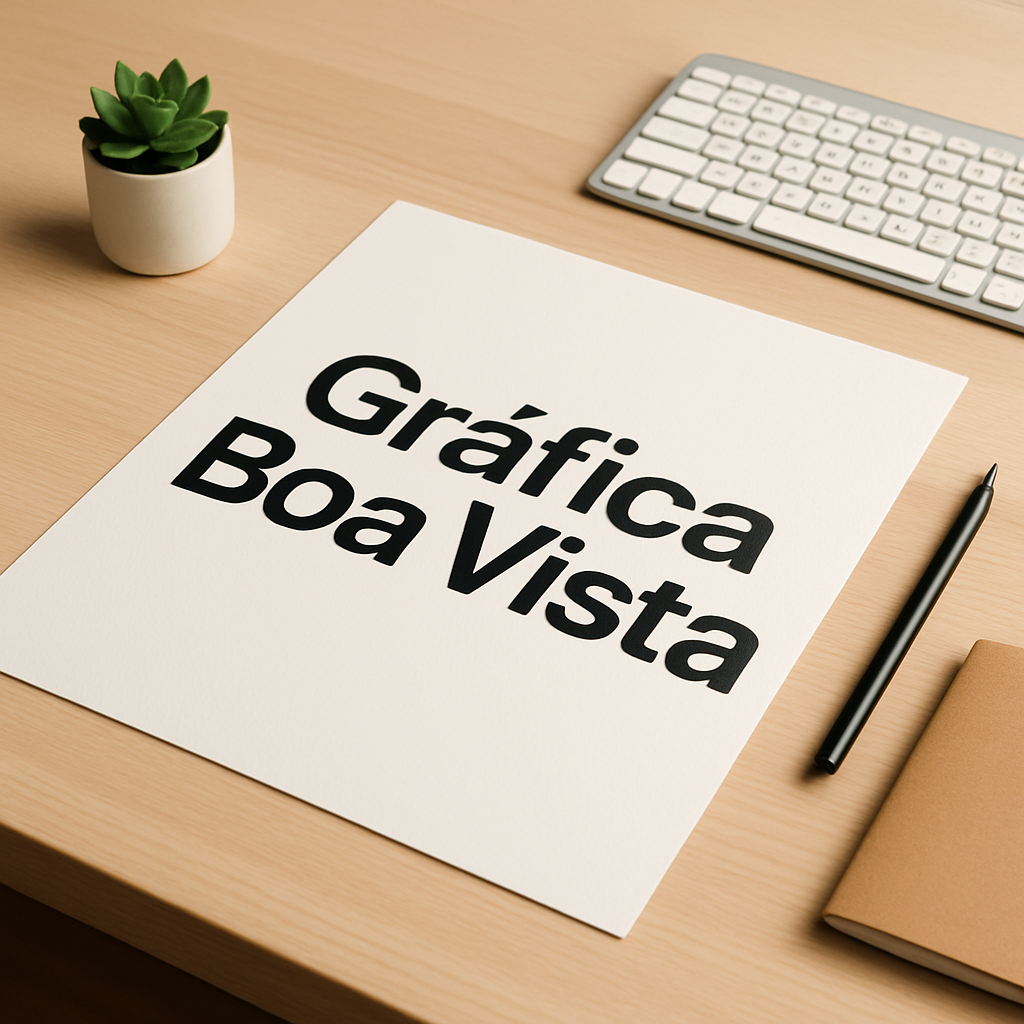Pôster sendo produzido em gráfica profissional em Curitiba, com equipe revisando a arte e equipamento de impressão ao fundo
