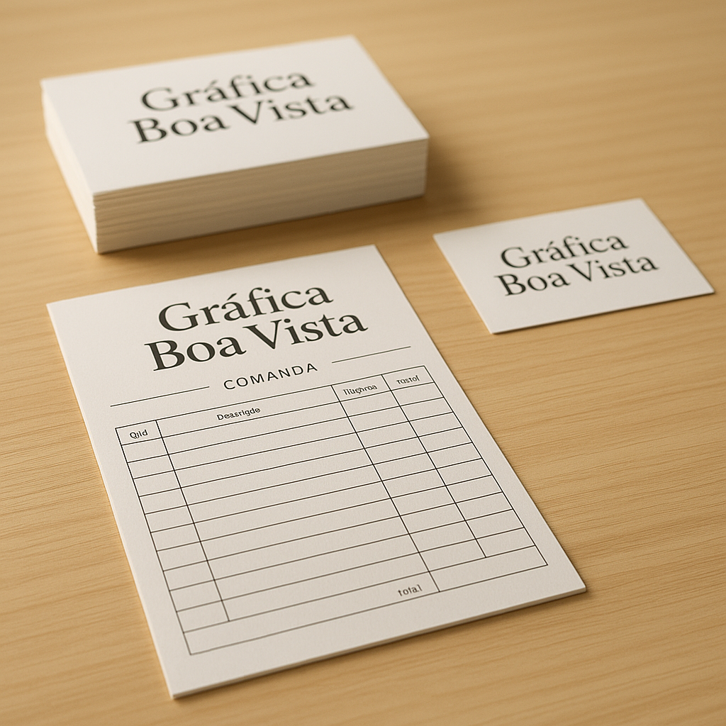 Comanda personalizada em clínica e consultório, com recepção organizada e materiais impressos profissionais