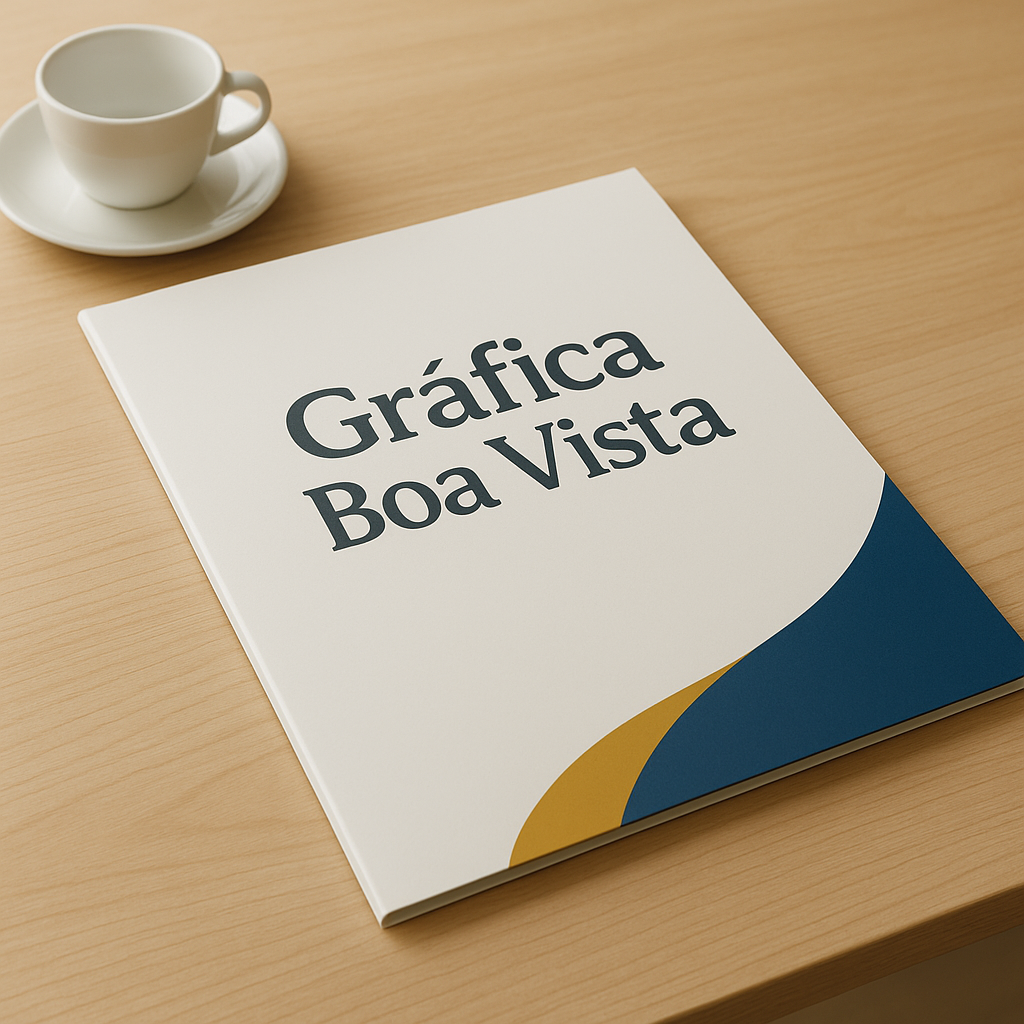Folder para clínicas e consultórios em uma recepção moderna de clínica, com visual profissional e limpo