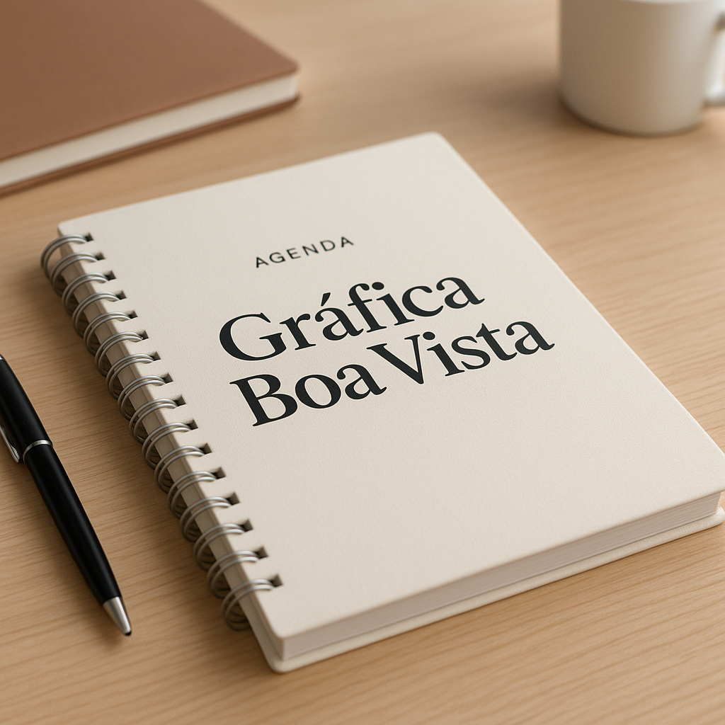 Agenda personalizada para clínicas e consultórios em uma mesa profissional, com visual elegante e ambiente de saúde