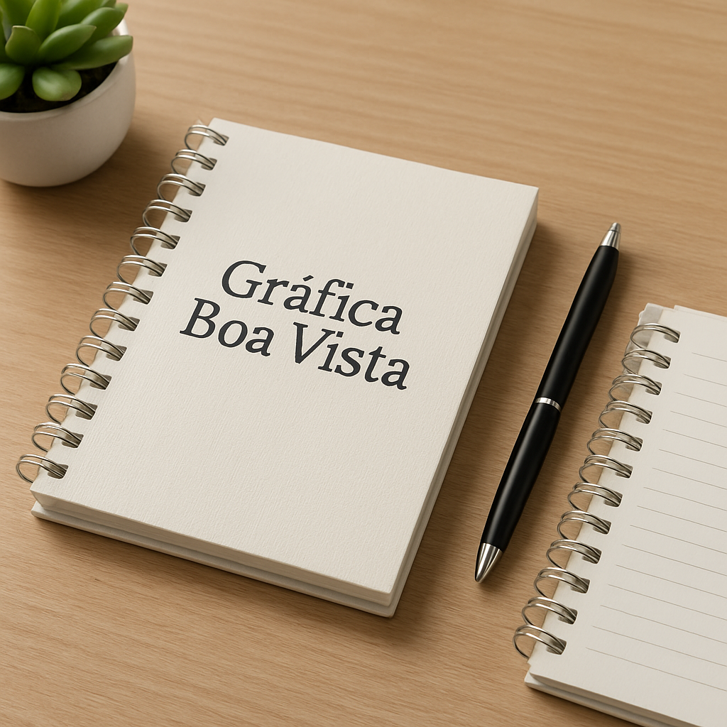 Agenda personalizada em uma recepção de clínica, com visual profissional e acabamento elegante