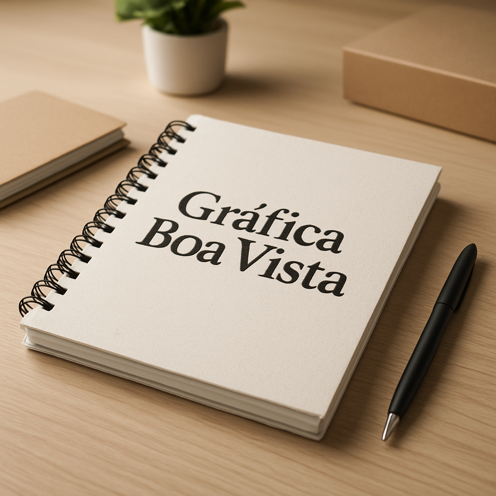 Agenda personalizada em uma recepção de clínica, com visual profissional e acabamento elegante
