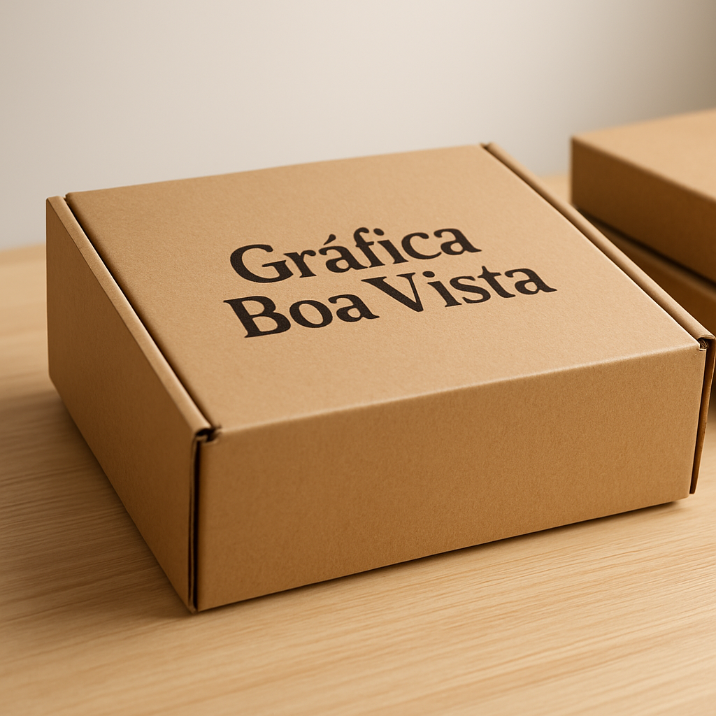 Caixas para delivery personalizadas em ambiente de gráfica, prontas para impressão e envio