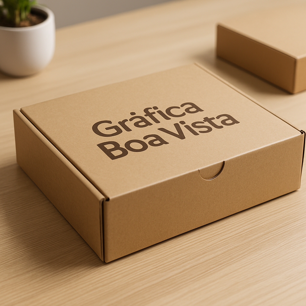 Caixas para delivery personalizadas em ambiente de gráfica, prontas para impressão e envio
