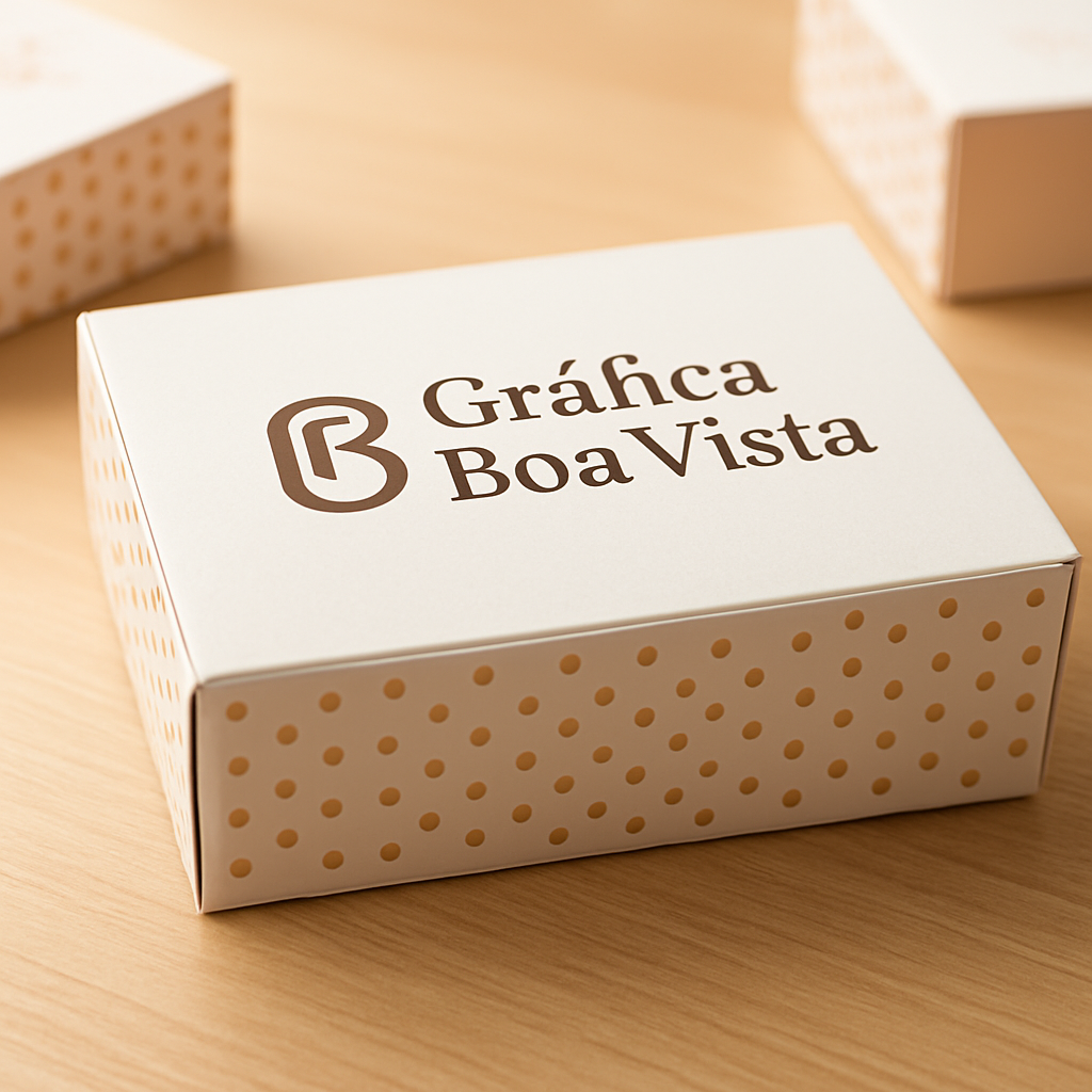 Caixa para doces personalizada em ambiente de estúdio, com doces variados e acabamento elegante