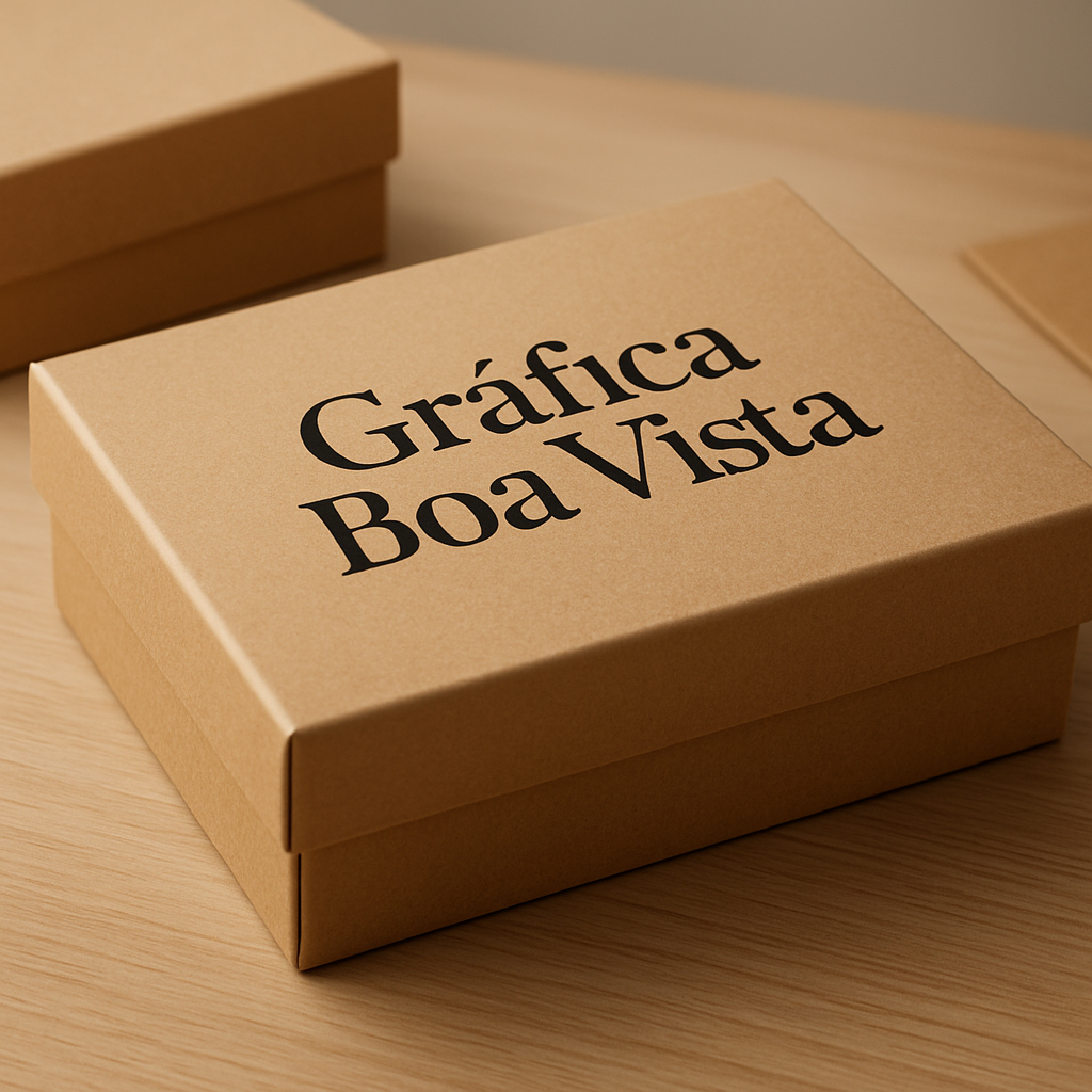 Caixa para presente personalizada em ambiente de estúdio, com acabamento premium e visual elegante