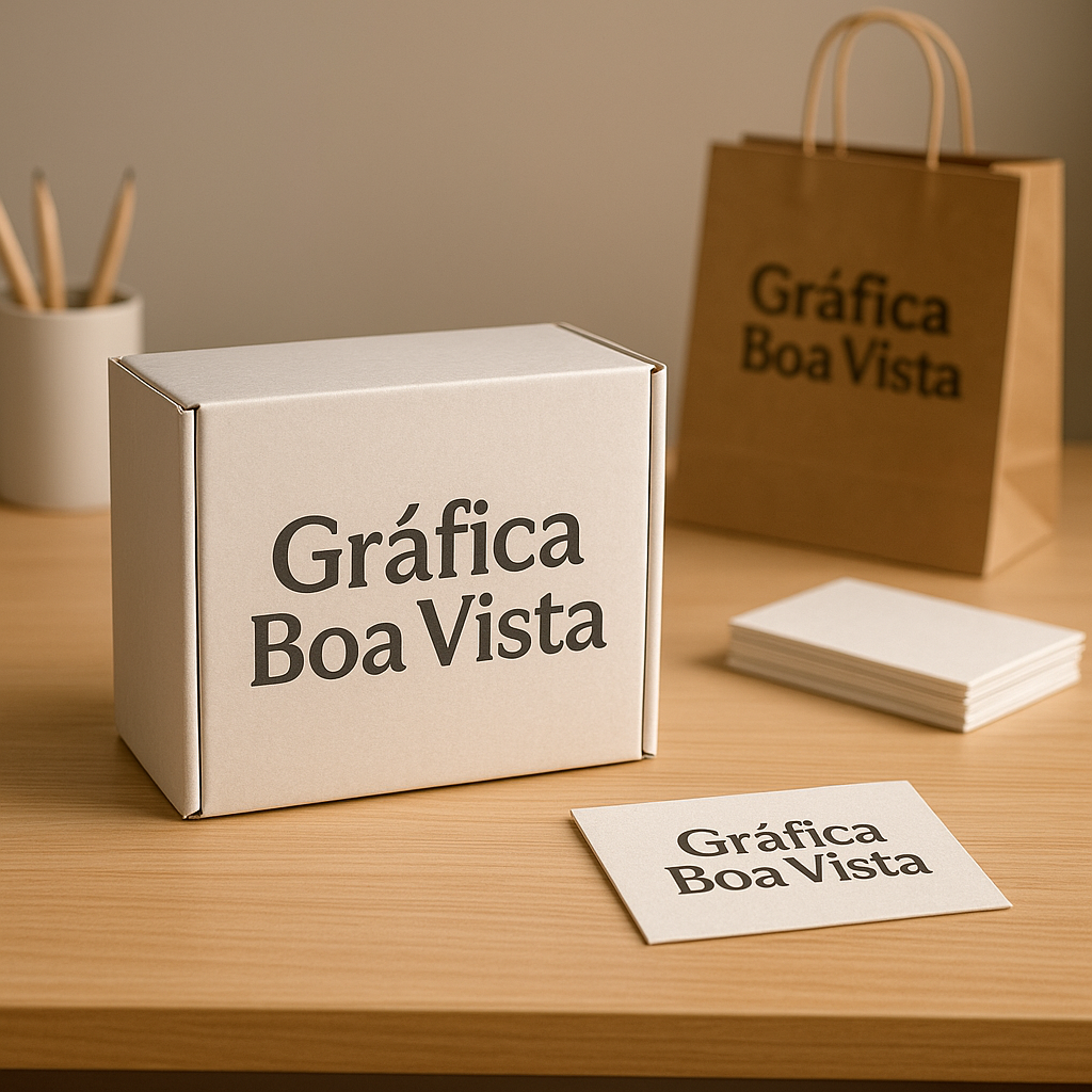 Caixas personalizadas em produção em uma gráfica de Curitiba, com visual profissional e acabamento de qualidade