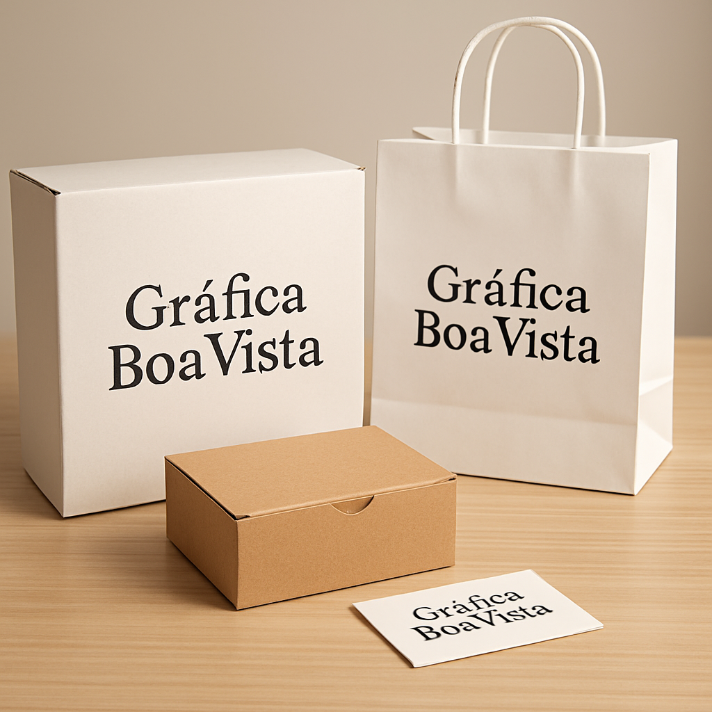 Caixas personalizadas em produção em uma gráfica de Curitiba, com visual profissional e acabamento de qualidade