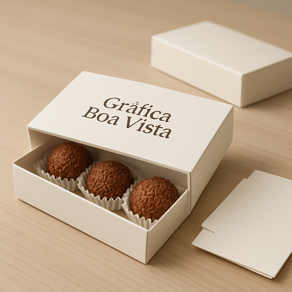 Caixas para doces personalizadas em apresentação premium com doces variados
