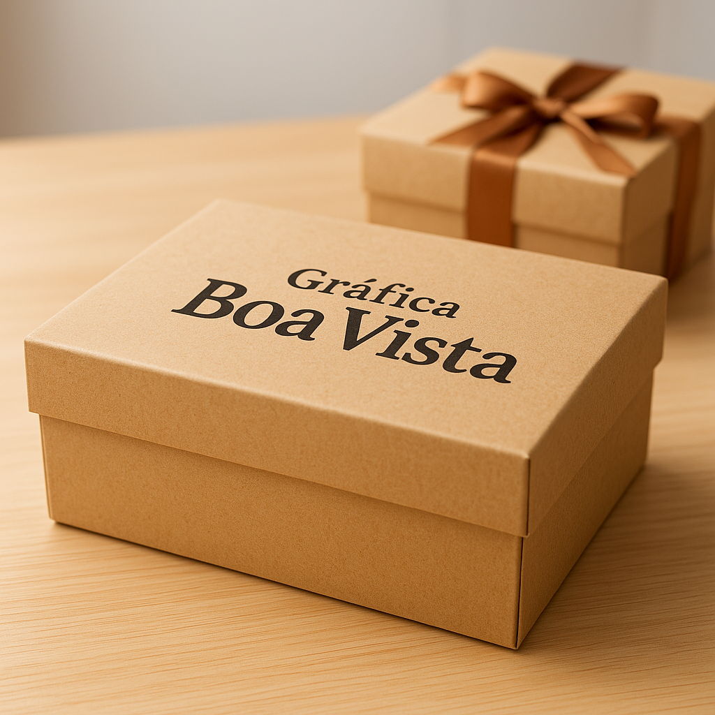 Caixas para presente personalizadas com acabamento elegante em estúdio