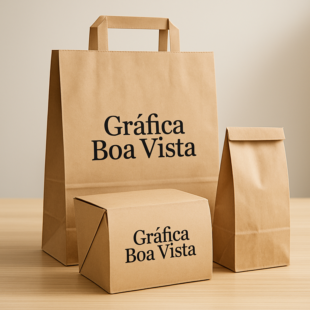 Embalagens personalizadas para delivery em mesa de estúdio, com caixas para alimentos e visual profissional