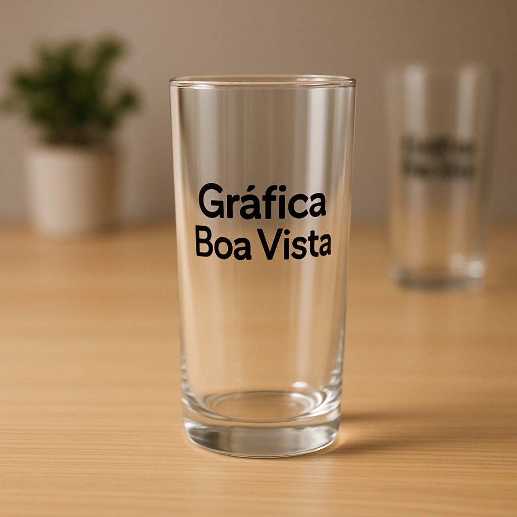 Copo Long Drink personalizado em foto de destaque, com visual profissional de produto em gráfica