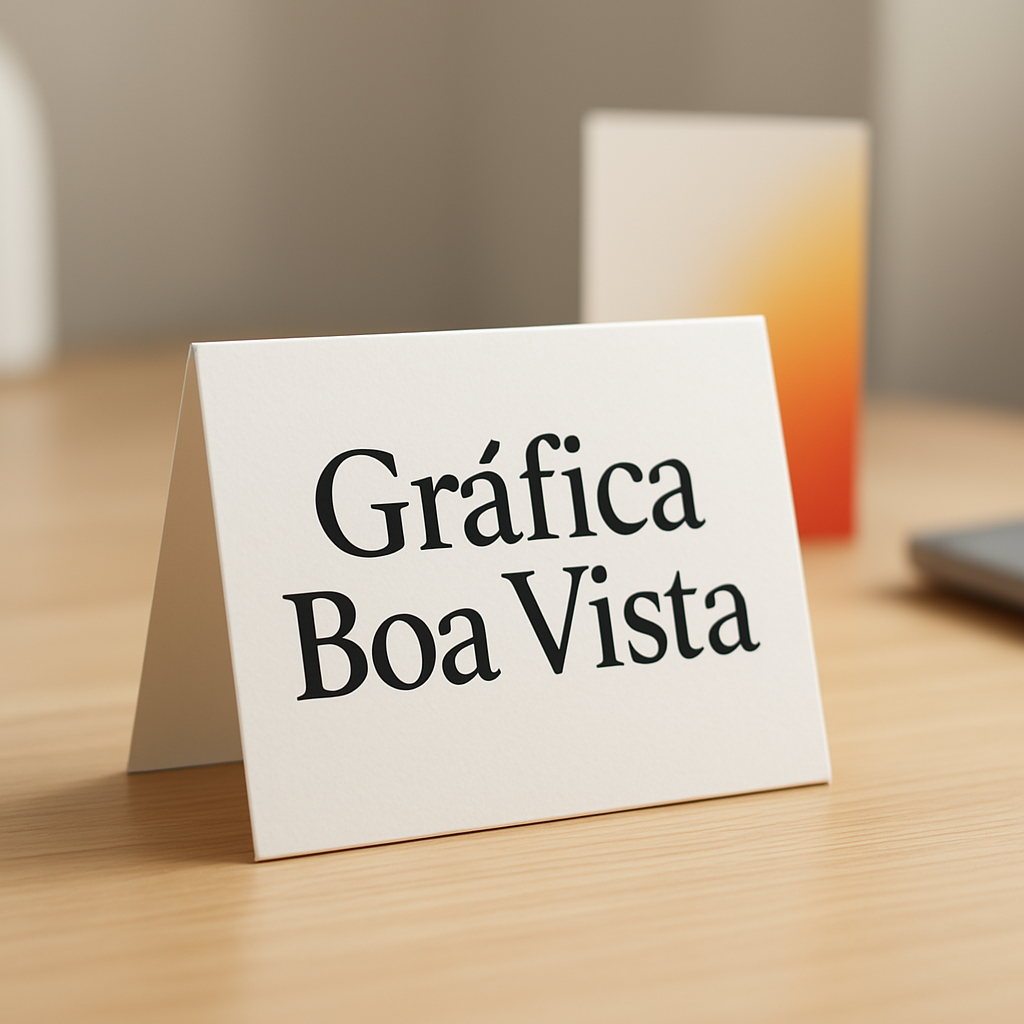 Display de mesa em um ambiente comercial moderno, ideal para divulgação em Curitiba