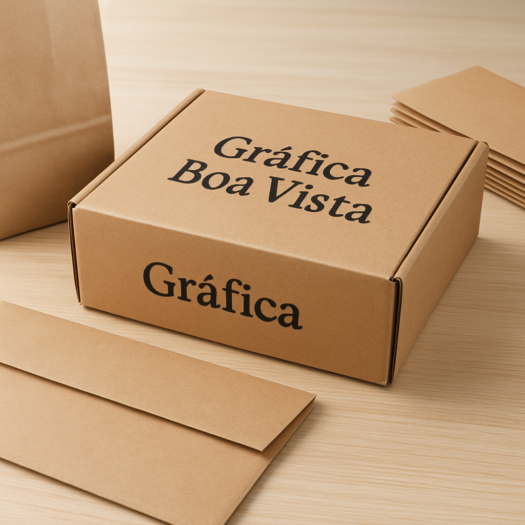 Embalagens para delivery personalizadas organizadas em uma gráfica, com foco em custo-benefício e apresentação profissional