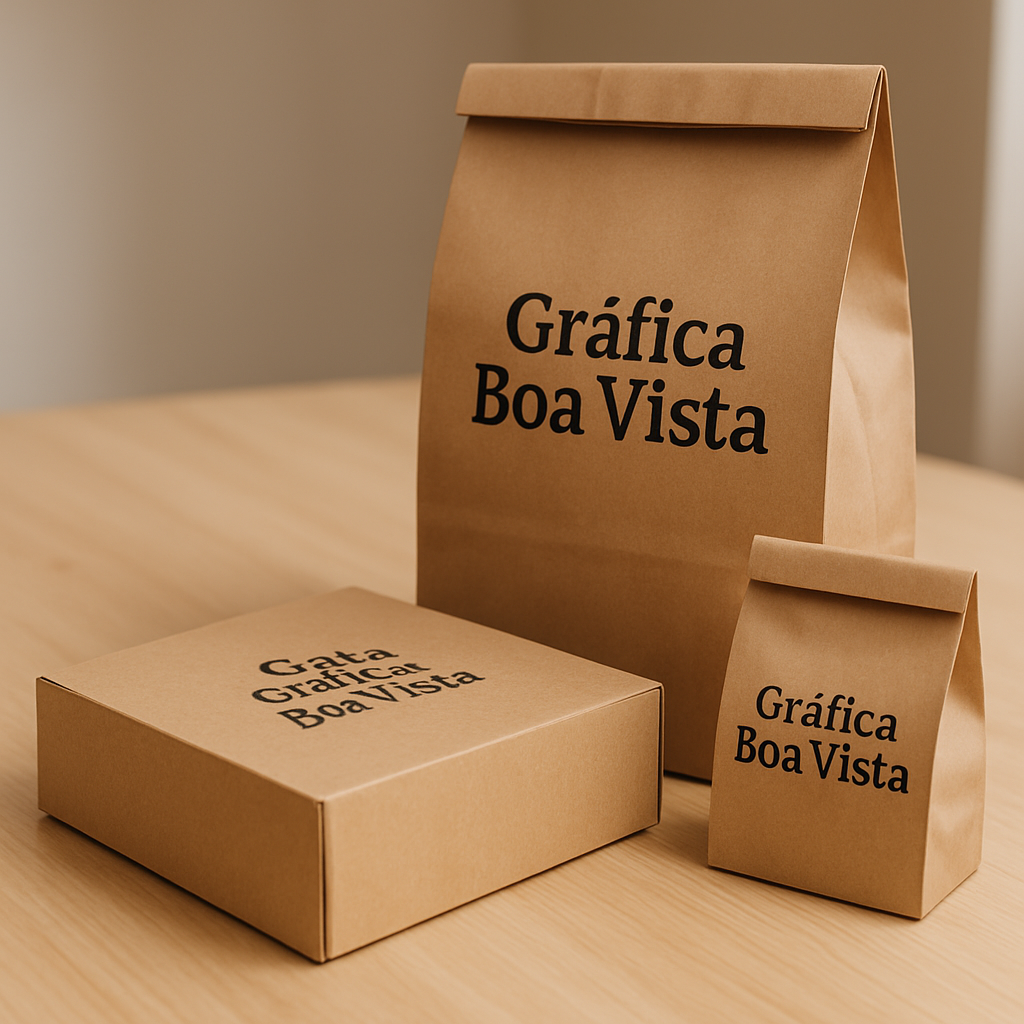 Embalagens para delivery personalizadas em ambiente de gráfica em Curitiba
