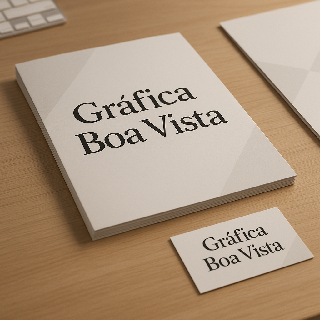 Encartes promocionais impressos organizados na recepção de uma clínica moderna