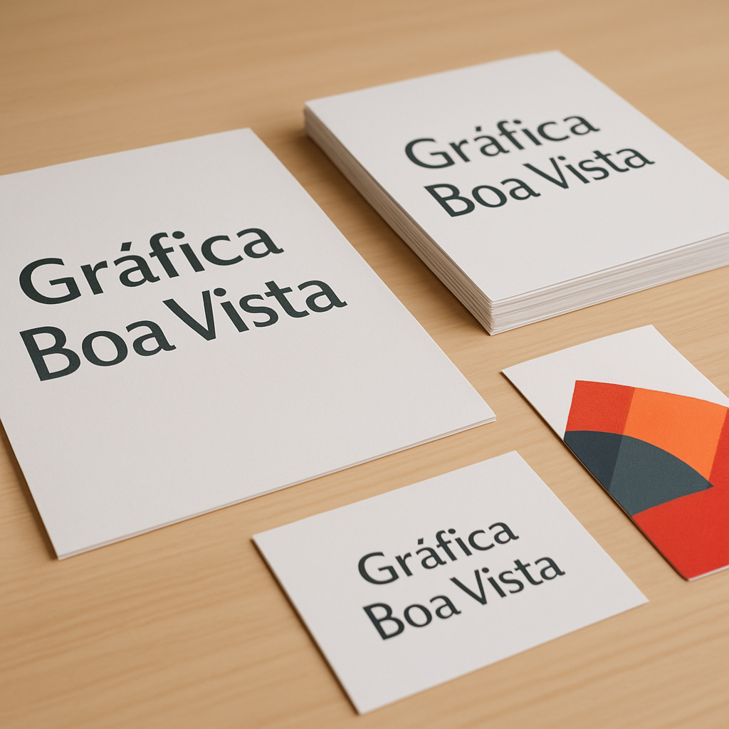 Encartes promocionais impressos organizados na recepção de uma clínica moderna