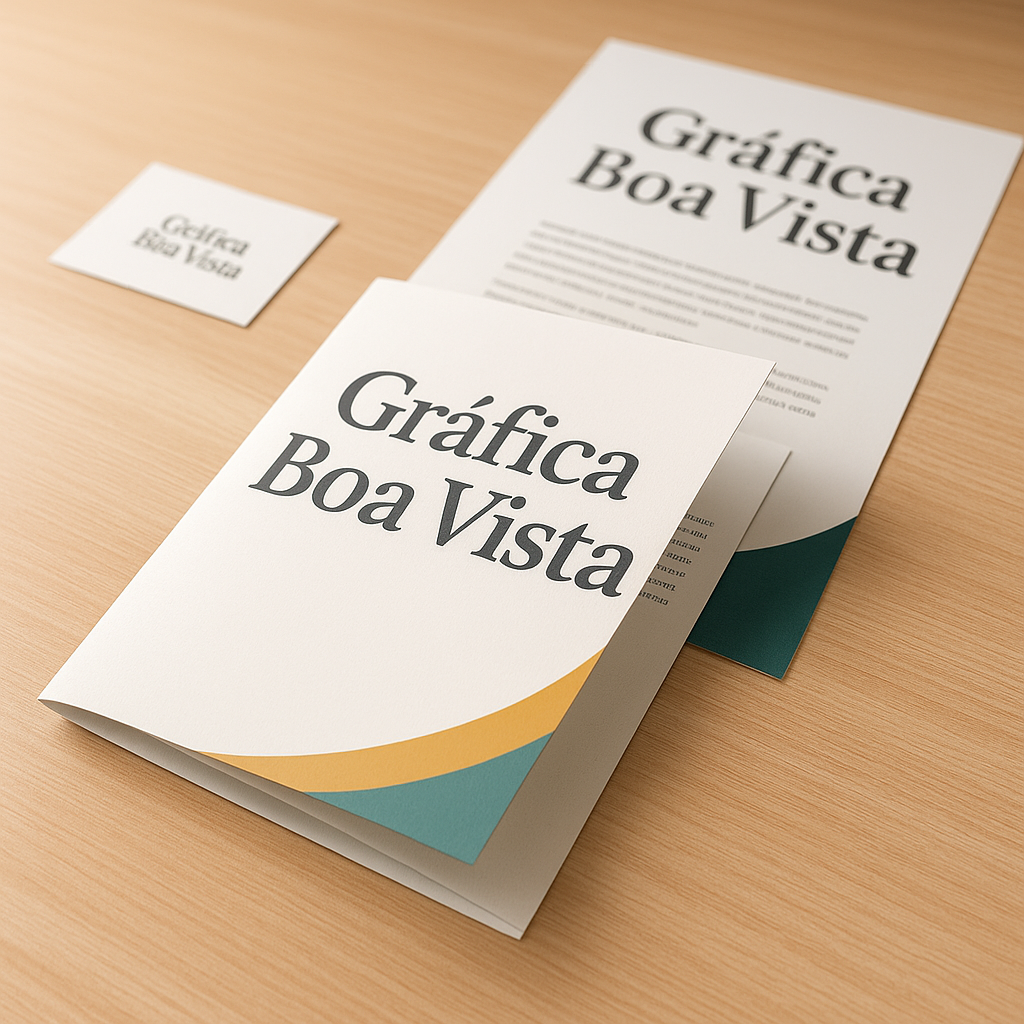 Folheto explicativo impresso sobre uma recepção de clínica, com visual profissional e limpo