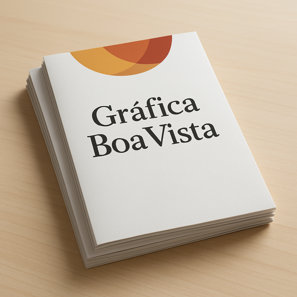 Folheto explicativo impresso em gráfica profissional com amostras de papel e dobra
