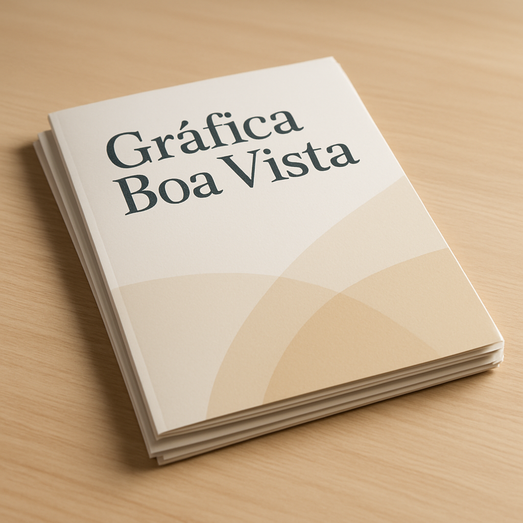 Folheto explicativo impresso em gráfica profissional com amostras de papel e dobra