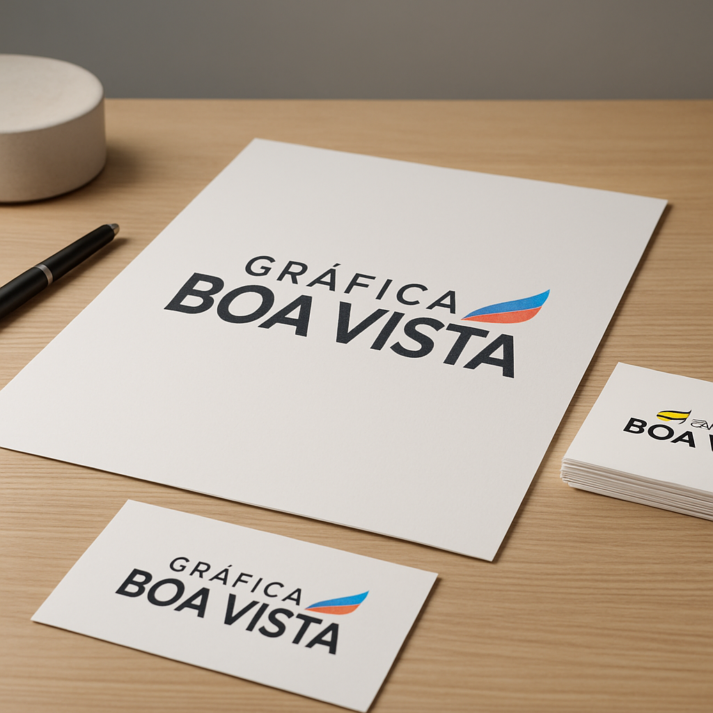Filipetas personalizadas sobre o balcão de uma gráfica em Curitiba