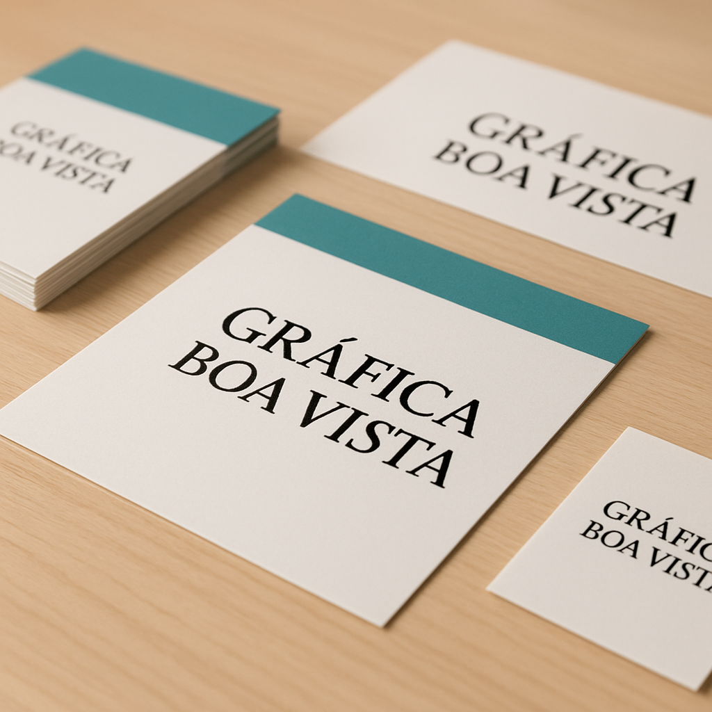 Filipetas personalizadas sobre o balcão de uma gráfica em Curitiba
