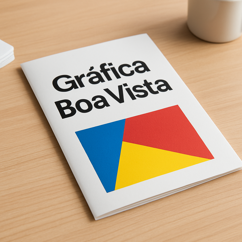 Gráfica em Curitiba com amostras de folheto personalizado sobre a mesa