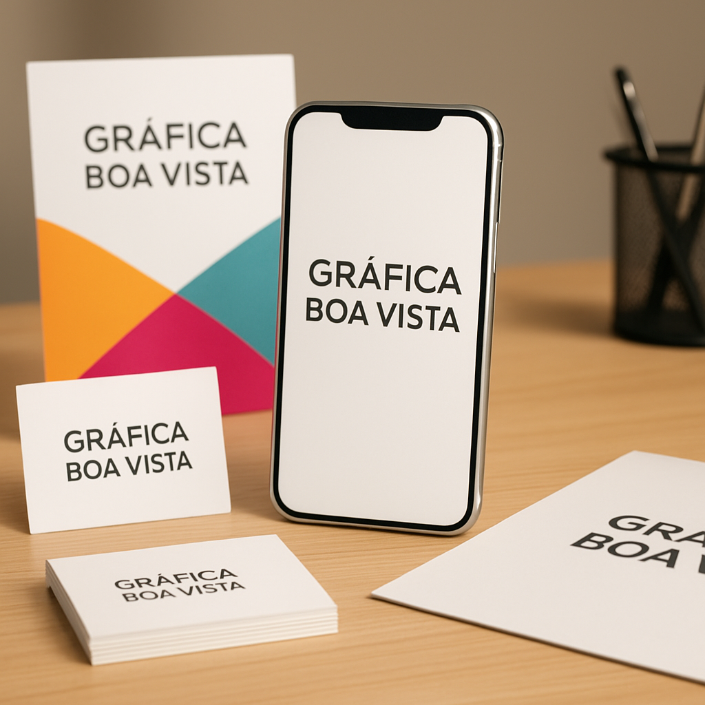 Móbile promocional personalizado em ambiente de gráfica em Curitiba