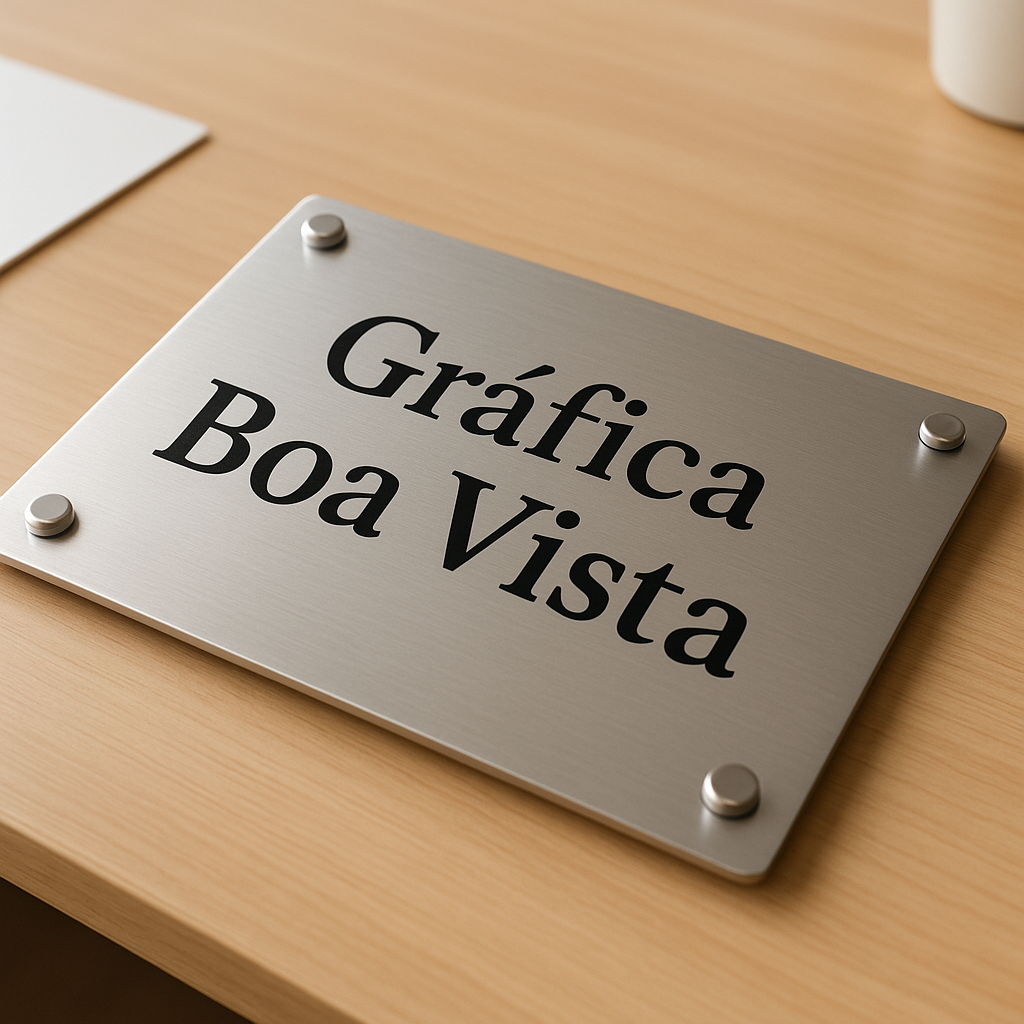 Placa de inauguração personalizada em ambiente corporativo em Curitiba