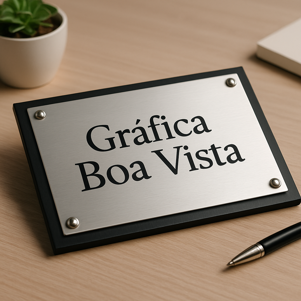 Placa de inauguração personalizada em ambiente corporativo em Curitiba