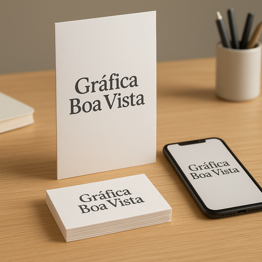 Móbile promocional sendo produzido em gráfica em Curitiba, com acabamento profissional