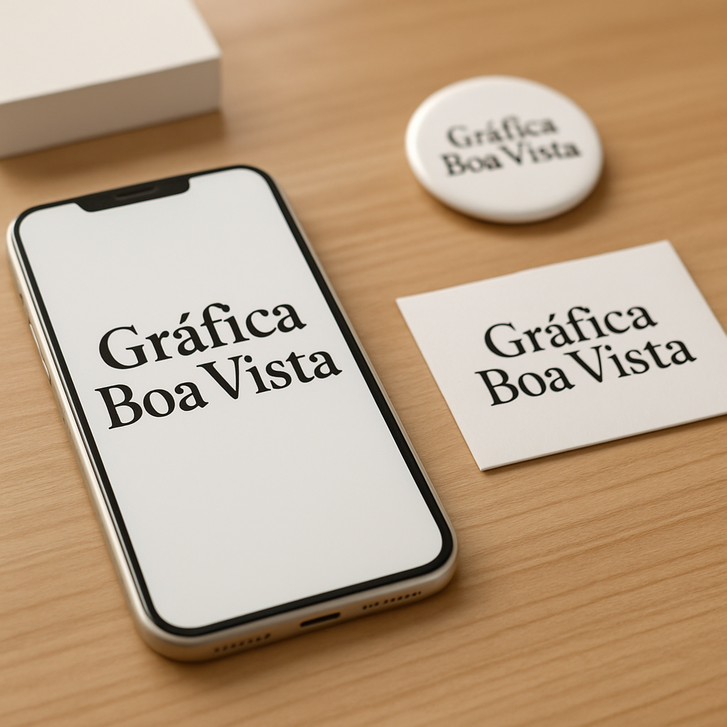 Móbile promocional sendo produzido em gráfica em Curitiba, com acabamento profissional