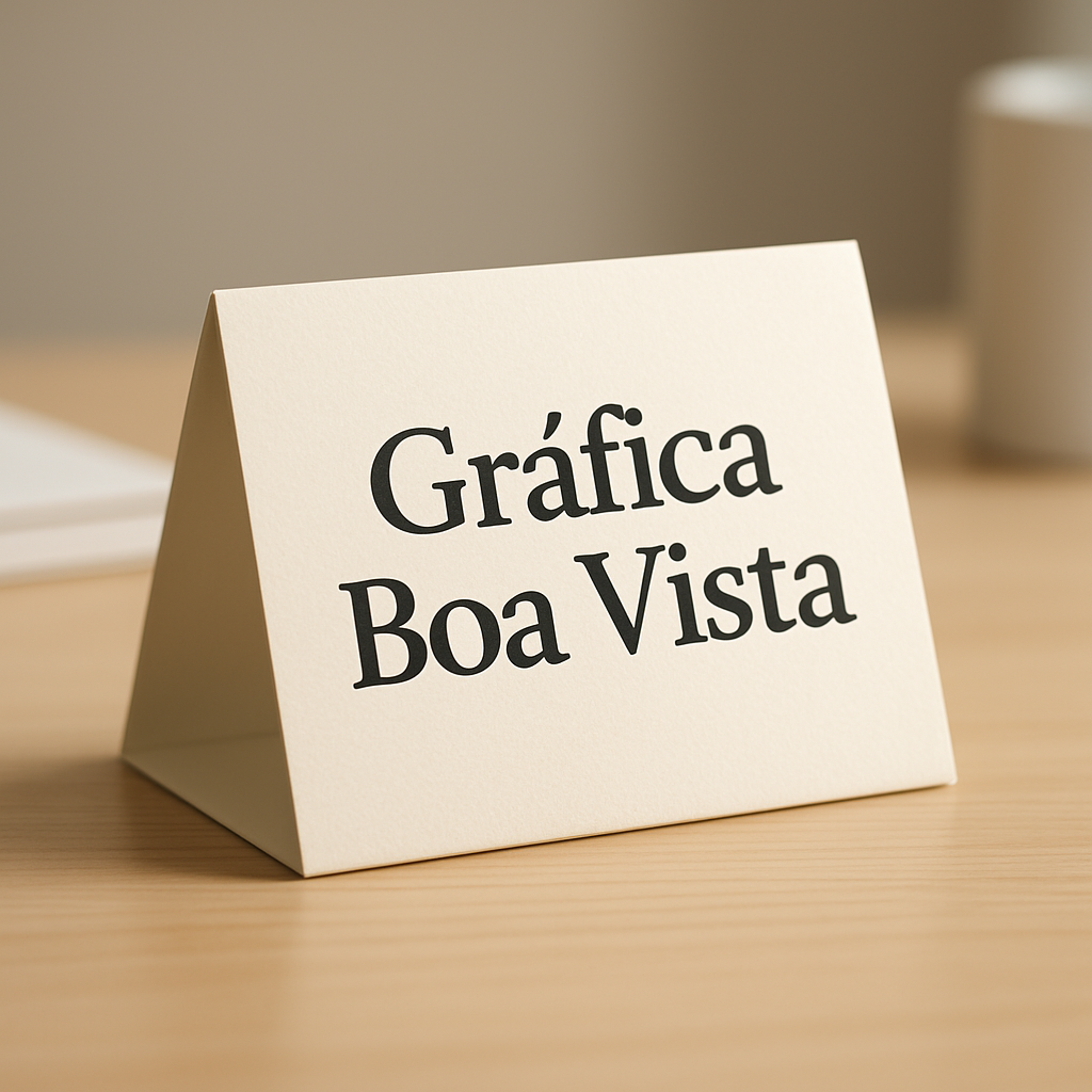 Prisma de Mesa em balcão de atendimento com visual profissional