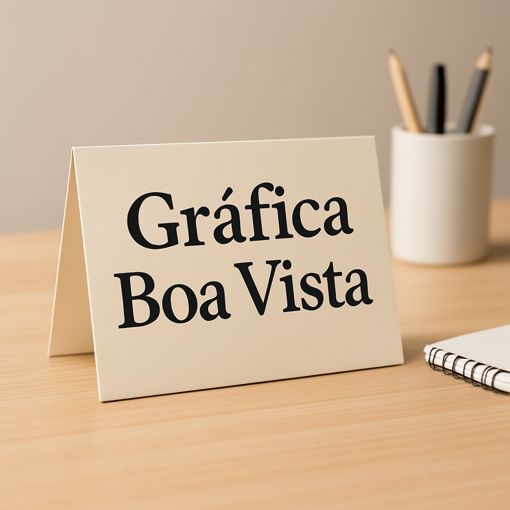 Display de Mesa em uma recepção de clínica com visual profissional e organizado