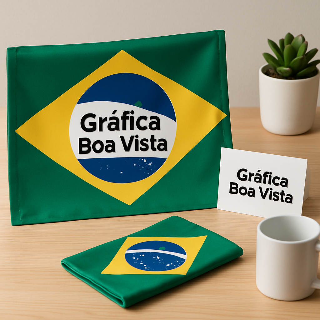 Bandeira personalizada em uso comercial em Curitiba, com visual profissional e impressão de alta qualidade