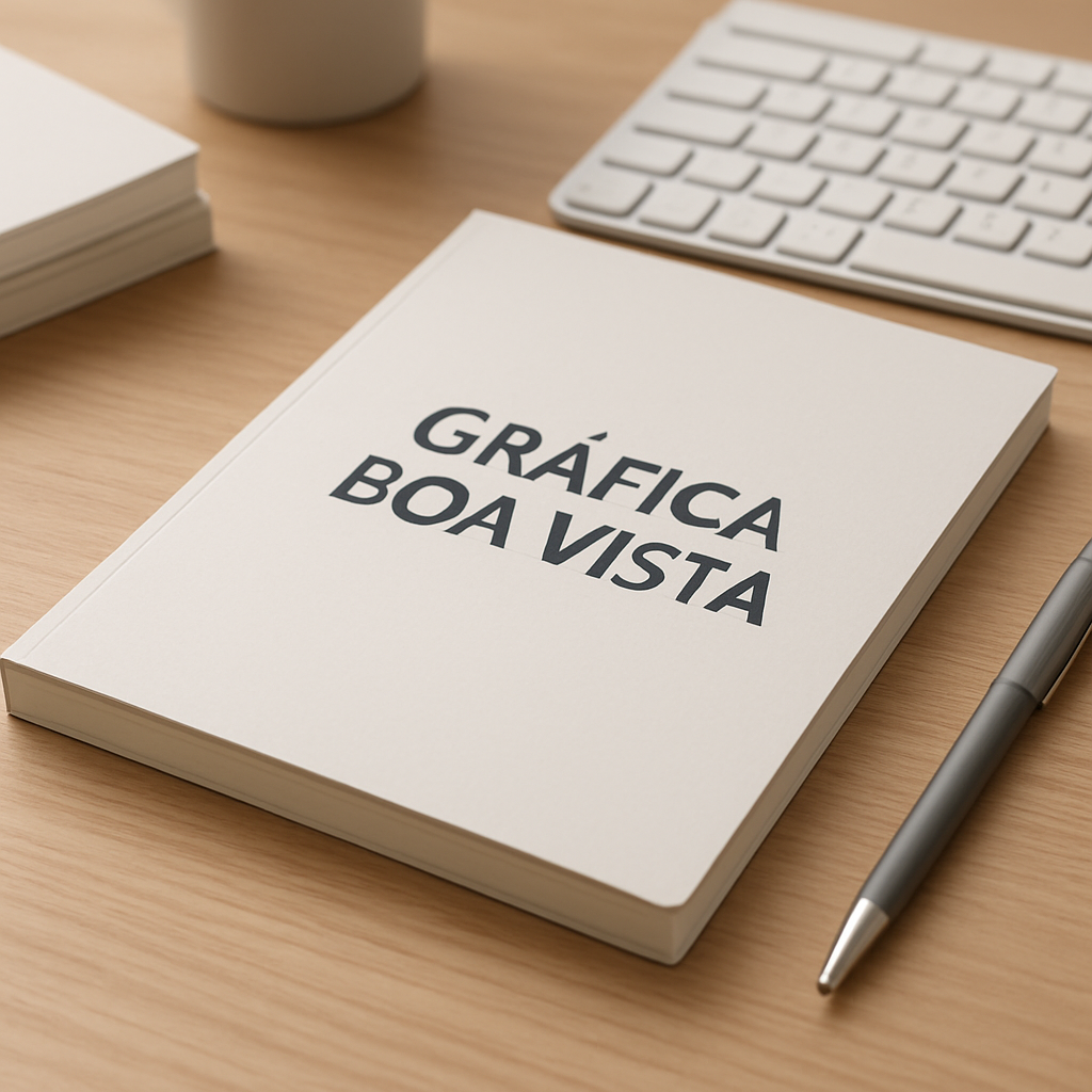 Pilhas de cadernos brochura personalizados em uma gráfica de Curitiba
