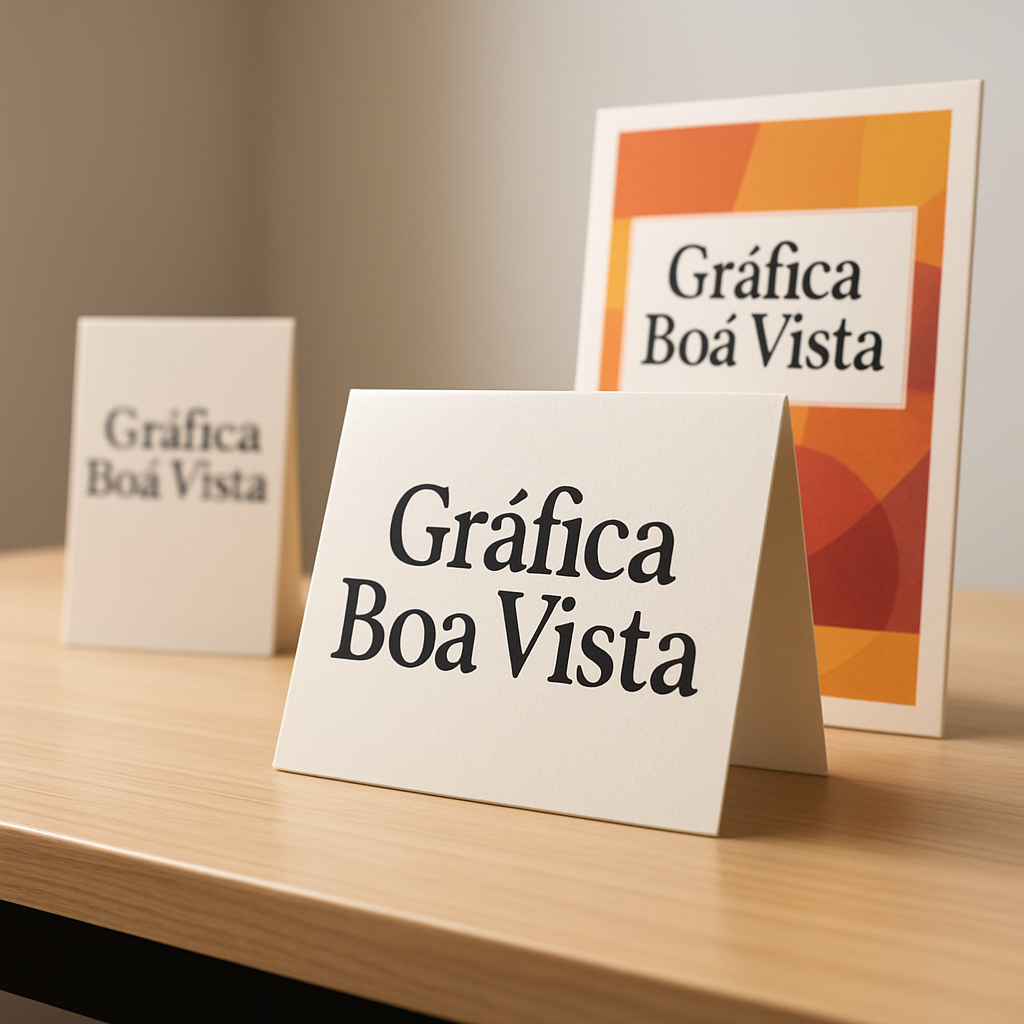 Display de balcão em ambiente de gráfica em Curitiba, pronto para orçamento e produção