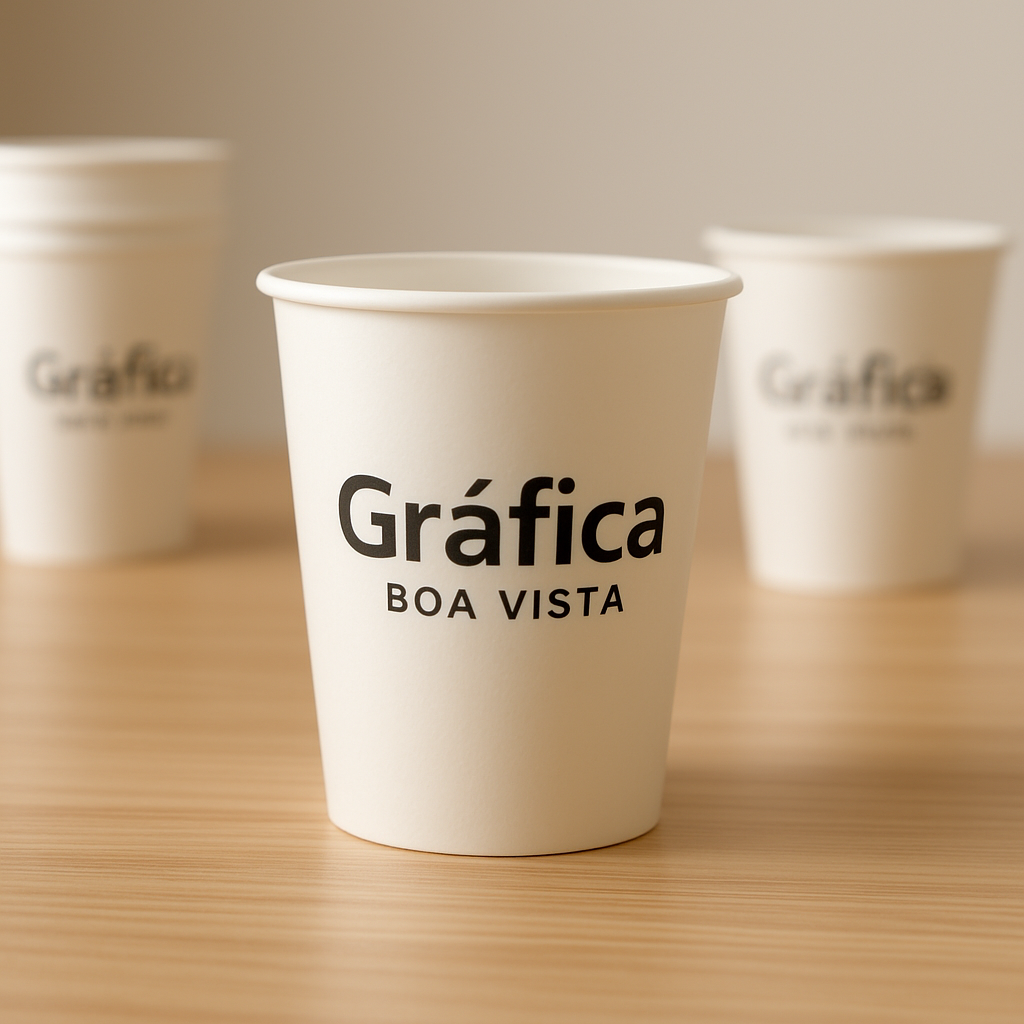 Copo de Papel Personalizado em produção na Gráfica Boa Vista, em Curitiba/PR