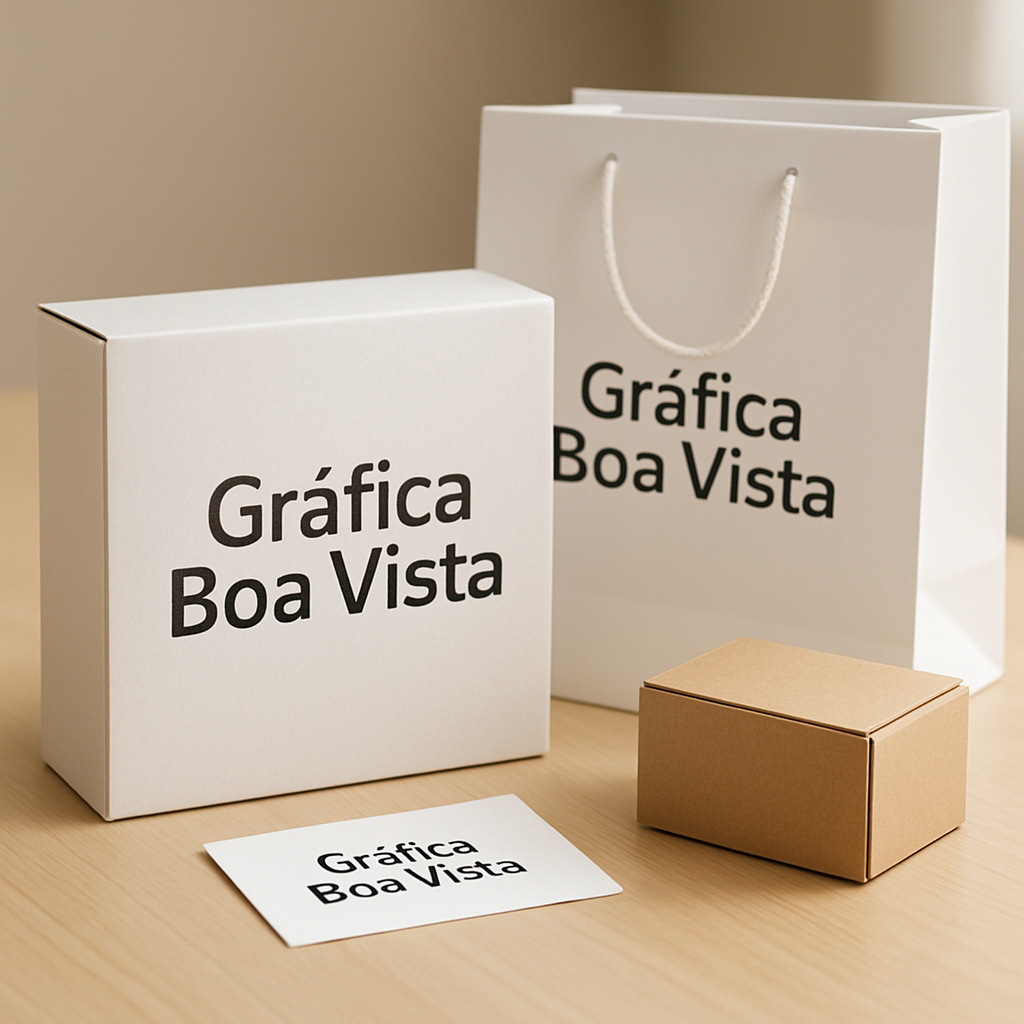 Caixas personalizadas em produção em uma gráfica de Curitiba, com acabamento profissional e ambiente organizado