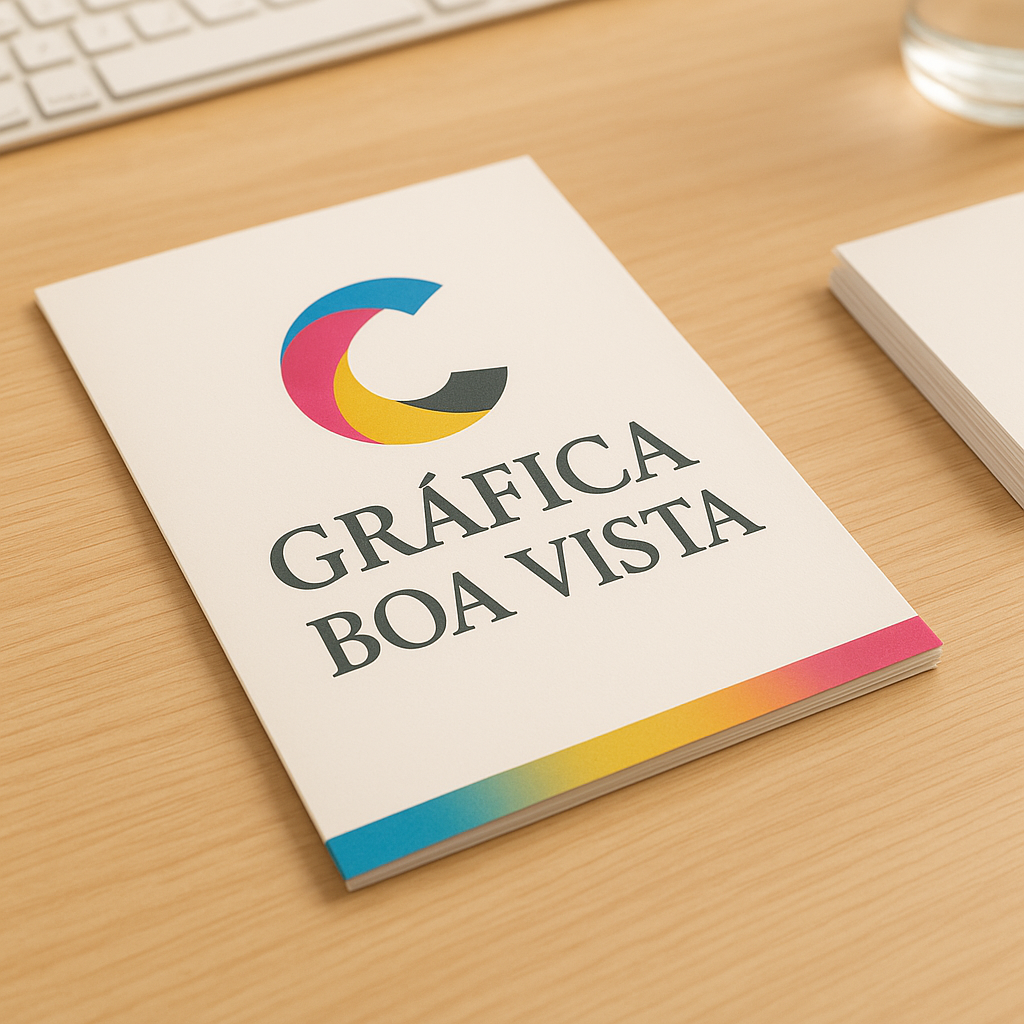 Folhetos impressos organizados em uma gráfica em Curitiba