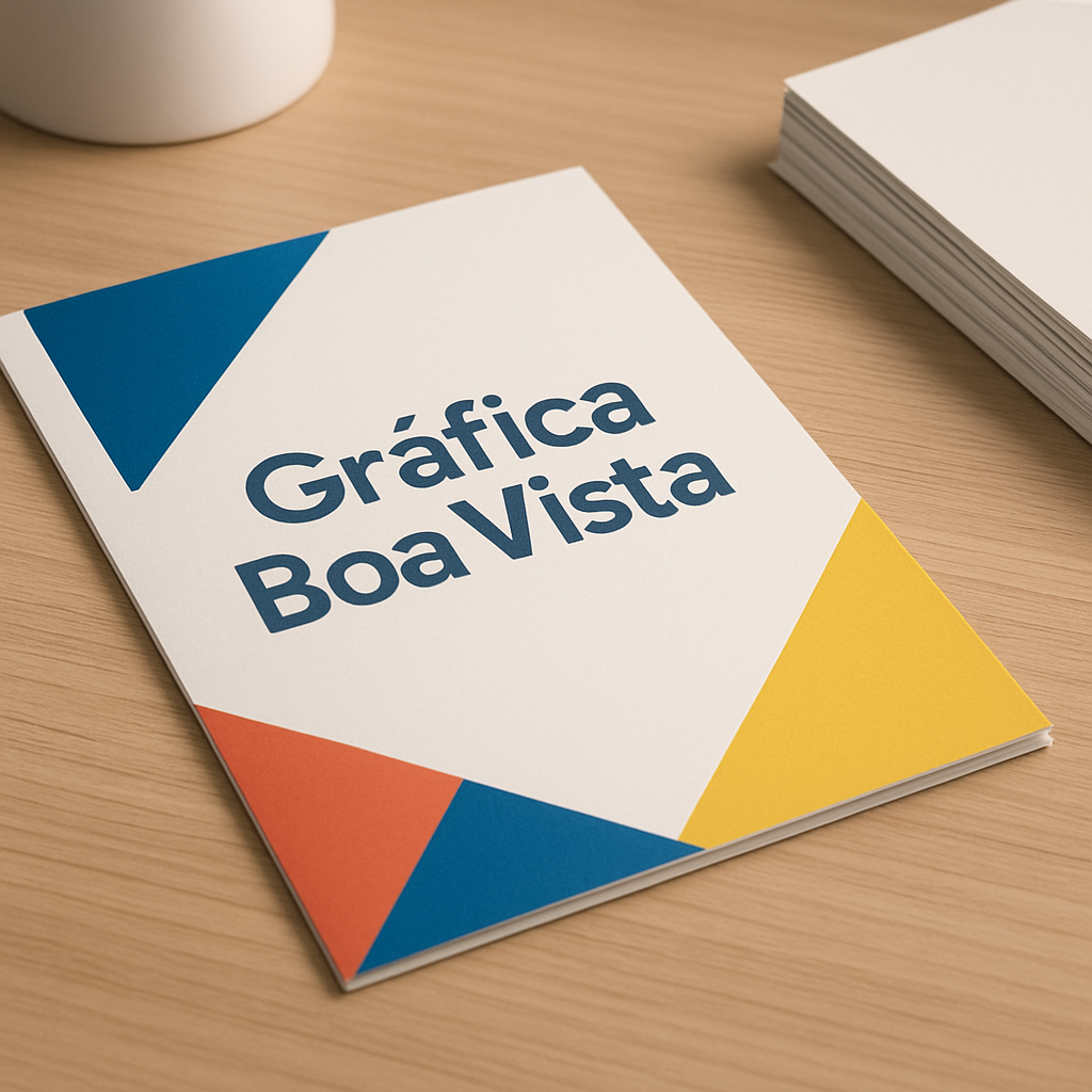 Folhetos impressos organizados em uma gráfica em Curitiba